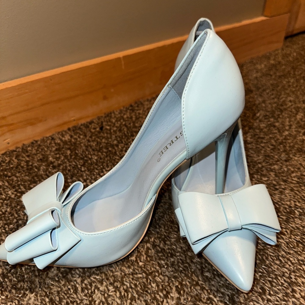 Blue Bow Heels
